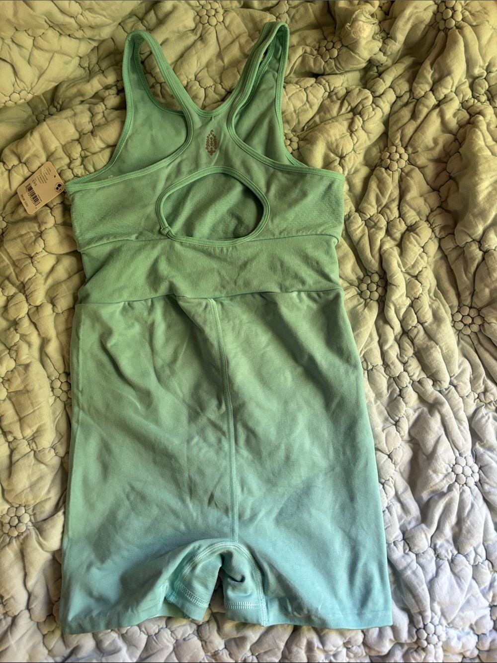 Free Peoplr FP Movement Cascade Turquoise Romper Athletic Material, XS/S - Picture 5 of 5